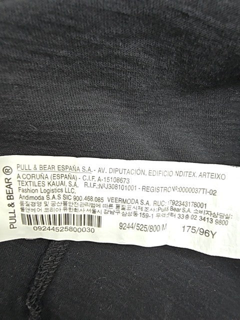 Pull&Bear Boys Black Relaxed Fit T-Shirt Size M Cotton Crew Neck
