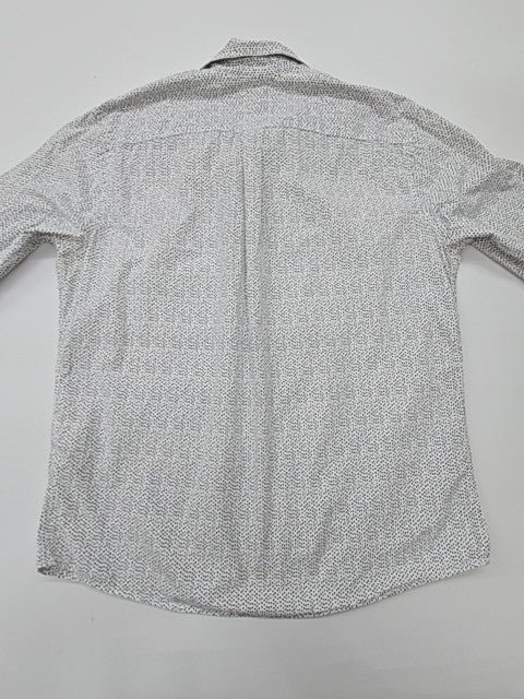 Dockers Men White Slim Fit Button-Up Shirt Long Sleeve Size Regular