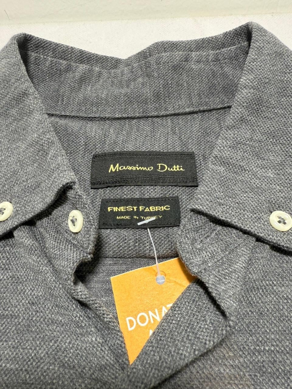 Mossimo Dutti Shirt - Large Gray Button Front Finest Fabric Preppy Casual Top