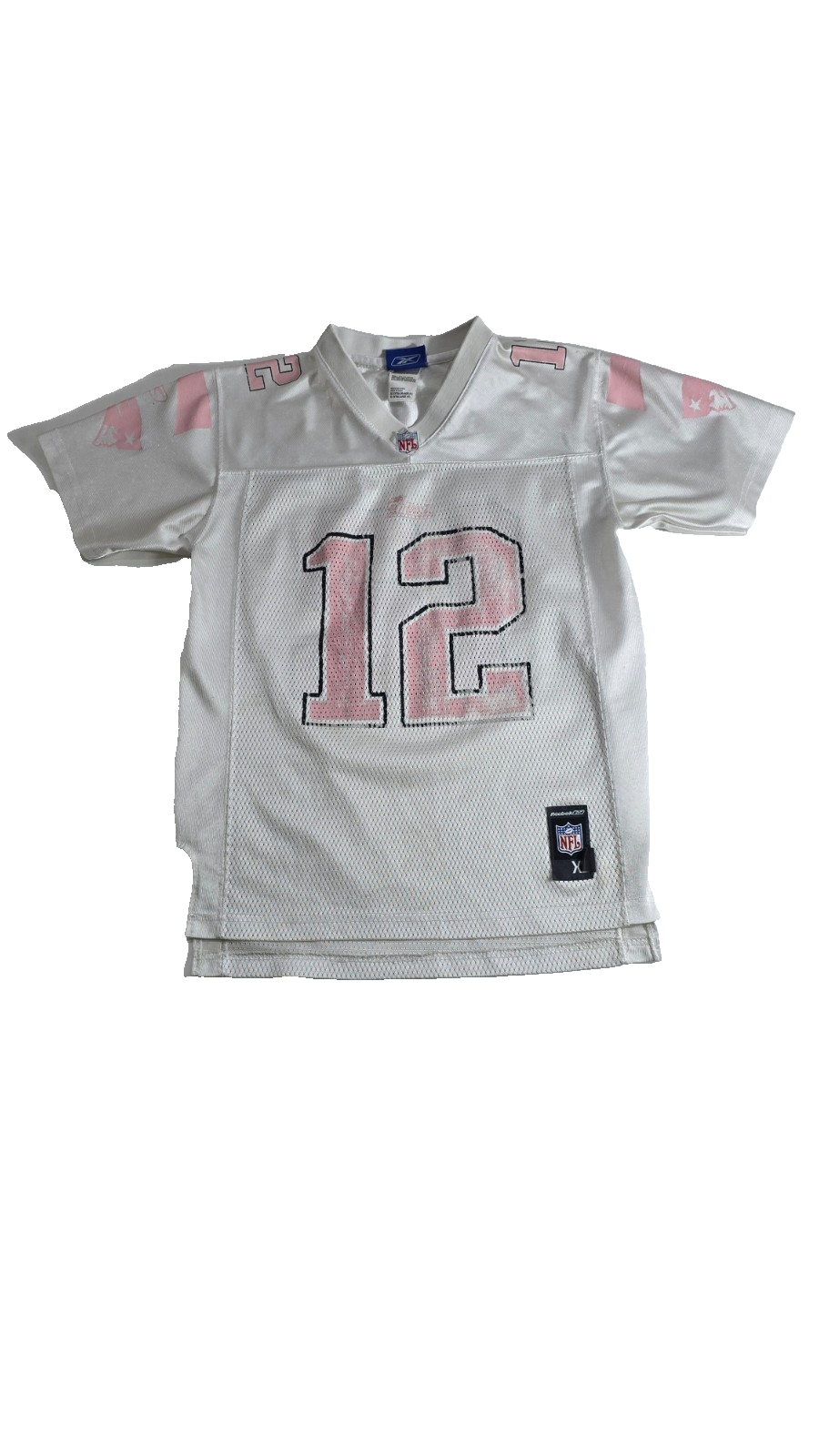 Reebok NFL Jersey Men's XL White Pink Mesh Football Shirt #12