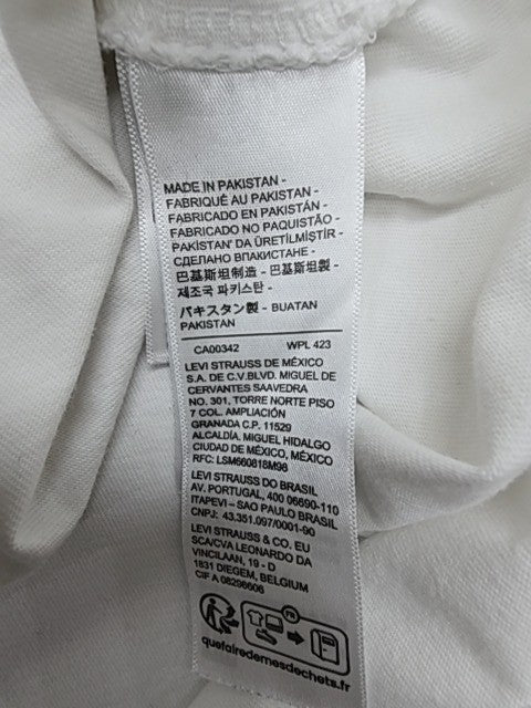 Levi's Men White Logo Crew Neck T-Shirt Size S/P/CH Regular