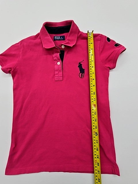 Polo Ralph Lauren Men Pink Pique Polo Shirt Size M Button Front Condition