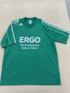 Adidas Unisex Green T-Shirt – Size L, Striped, Short Sleeve