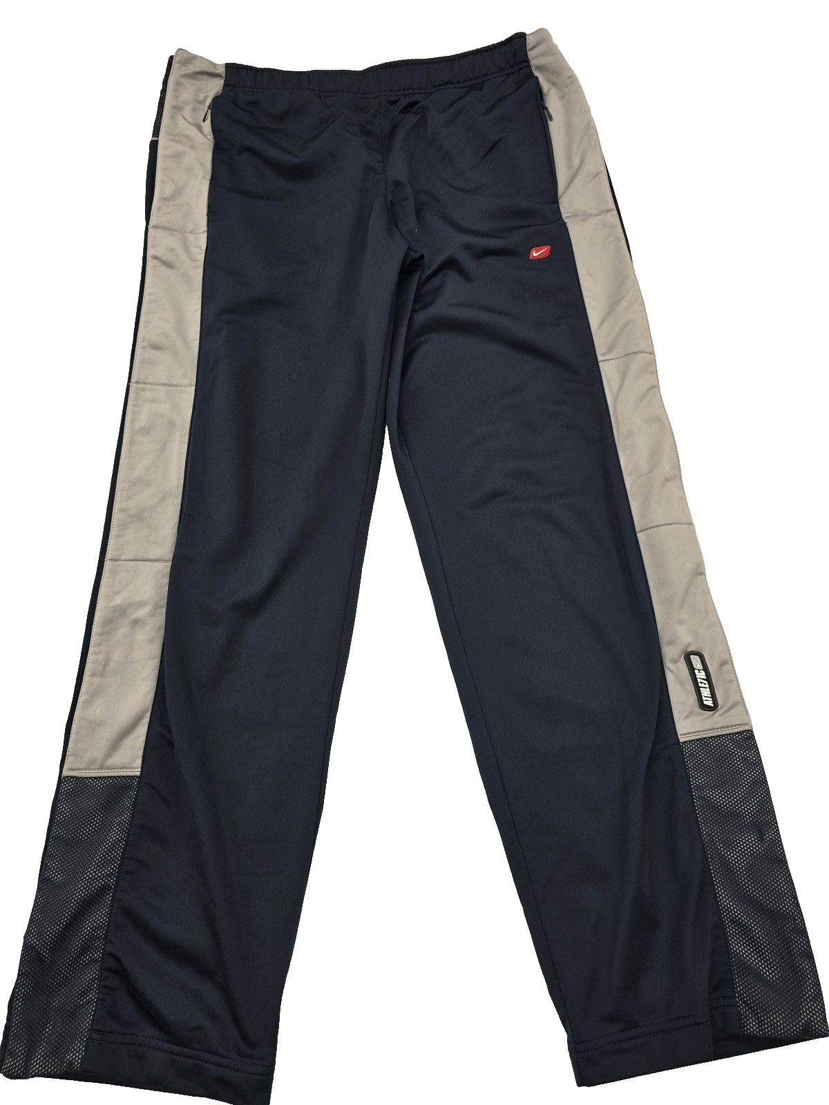 Nike Men's L Navy/Grey Striped Tapered Track Pants Drawstring