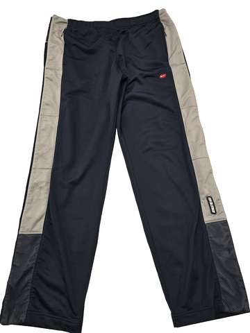 Nike Men's L Navy/Grey Striped Tapered Track Pants Drawstring