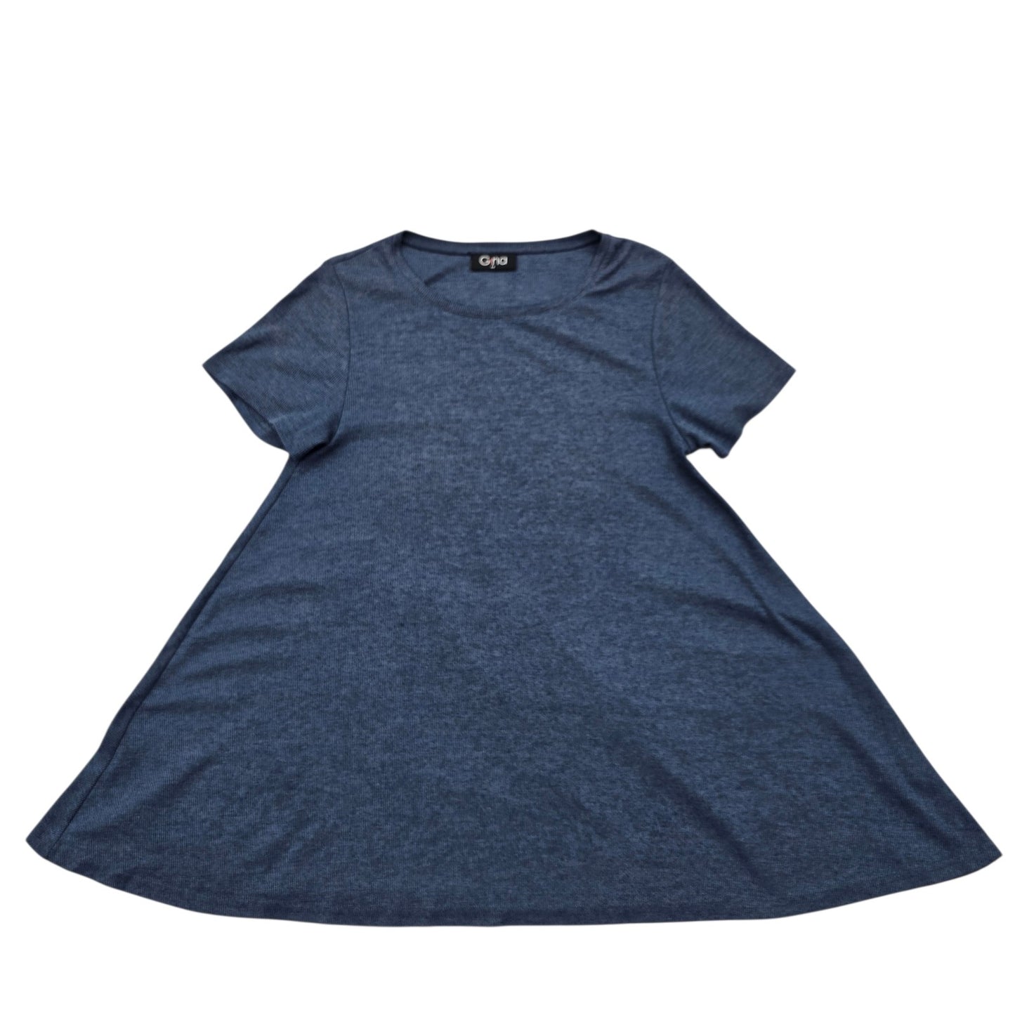 Gina Navy Blue A-Line Knee Length Sz 44 Soft Knit Dress
