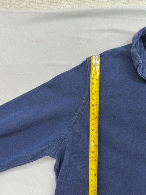 Ralph Lauren Men's Blue Mesh Button Down Shirt Slim Long Sleeve