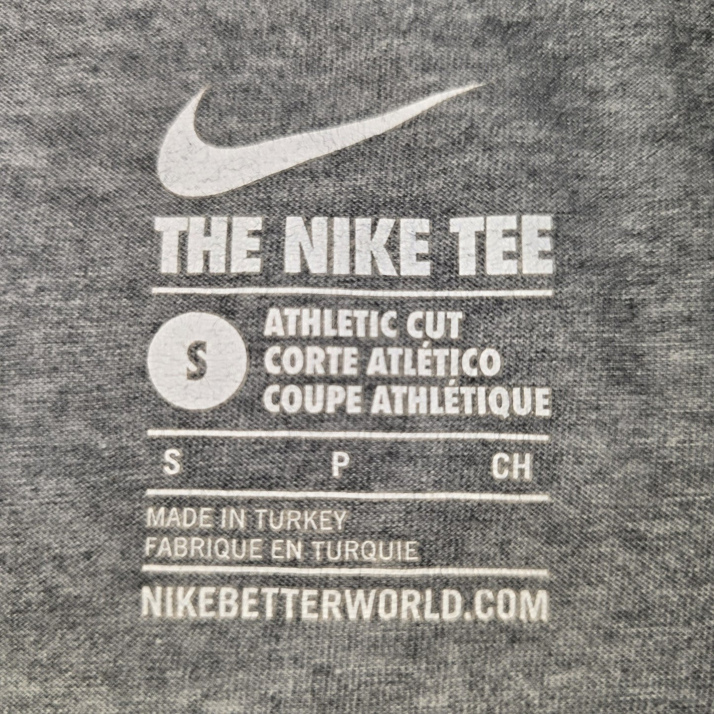 Nike Boys Gray Athletic Cut Logo T-Shirt Big Kid Size S