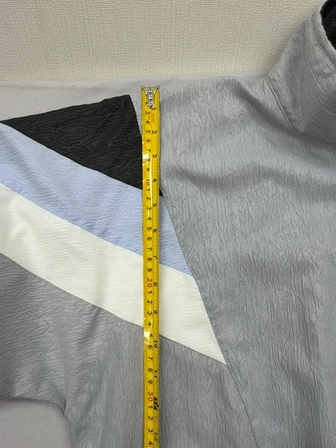 Challenger Men's Grey Striped Track Jacket Size 4 Zipper Long Sleeve