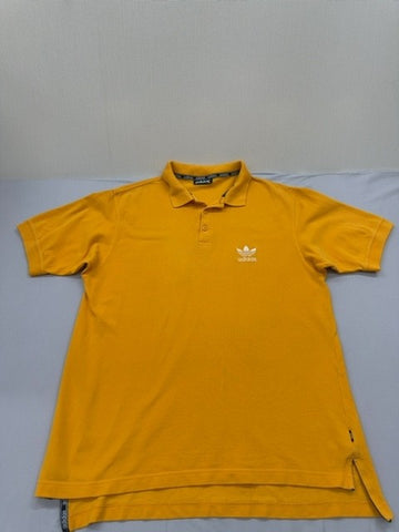 Adidas Men's Yellow Polo Shirt Short Sleeve Size L Button