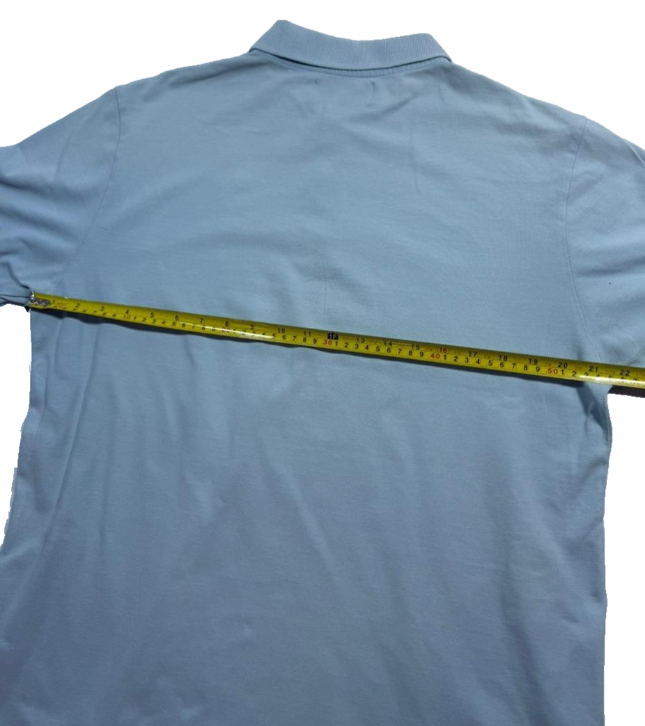 Kappa Men's Light Blue Short Sleeve Polo Shirt Embroidered Logo Size L
