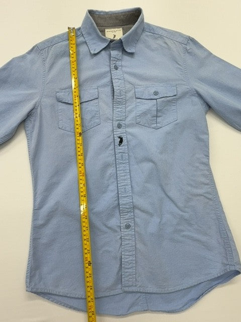 Polo Boys Light Blue Button-Down Shirt Size M Casual 100% Cotton