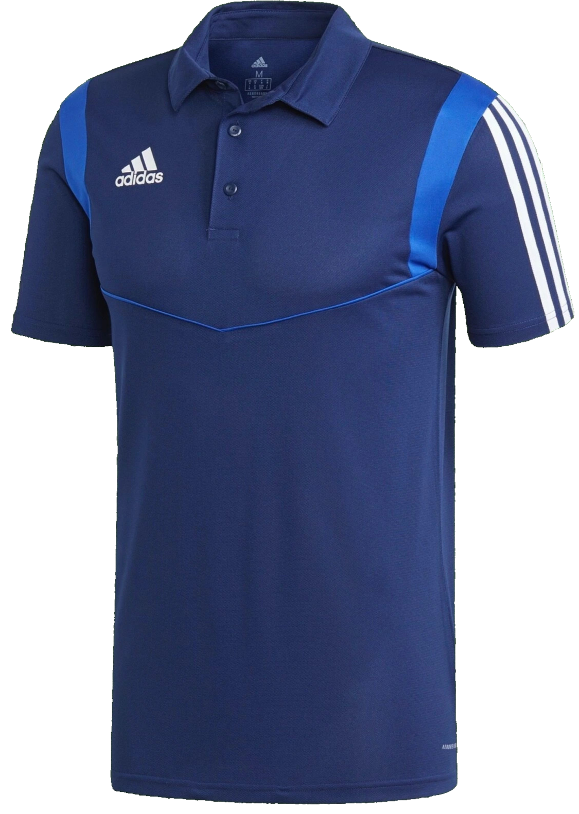 Adidas Men's Navy Blue Climalite Polo Shirt White Three Stripes Short Sleeve L