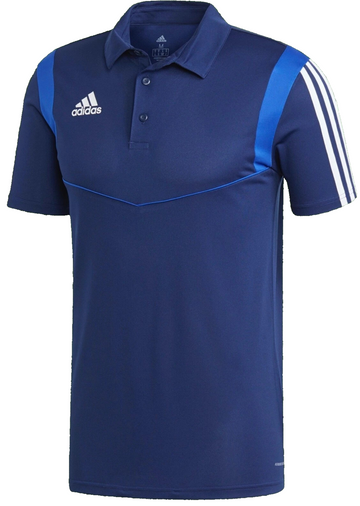 Adidas Men's Navy Blue Climalite Polo Shirt White Three Stripes Short Sleeve L