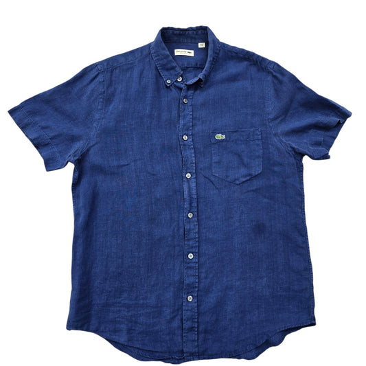 Lacoste Men's Blue Shirt – Size S, Short Sleeve