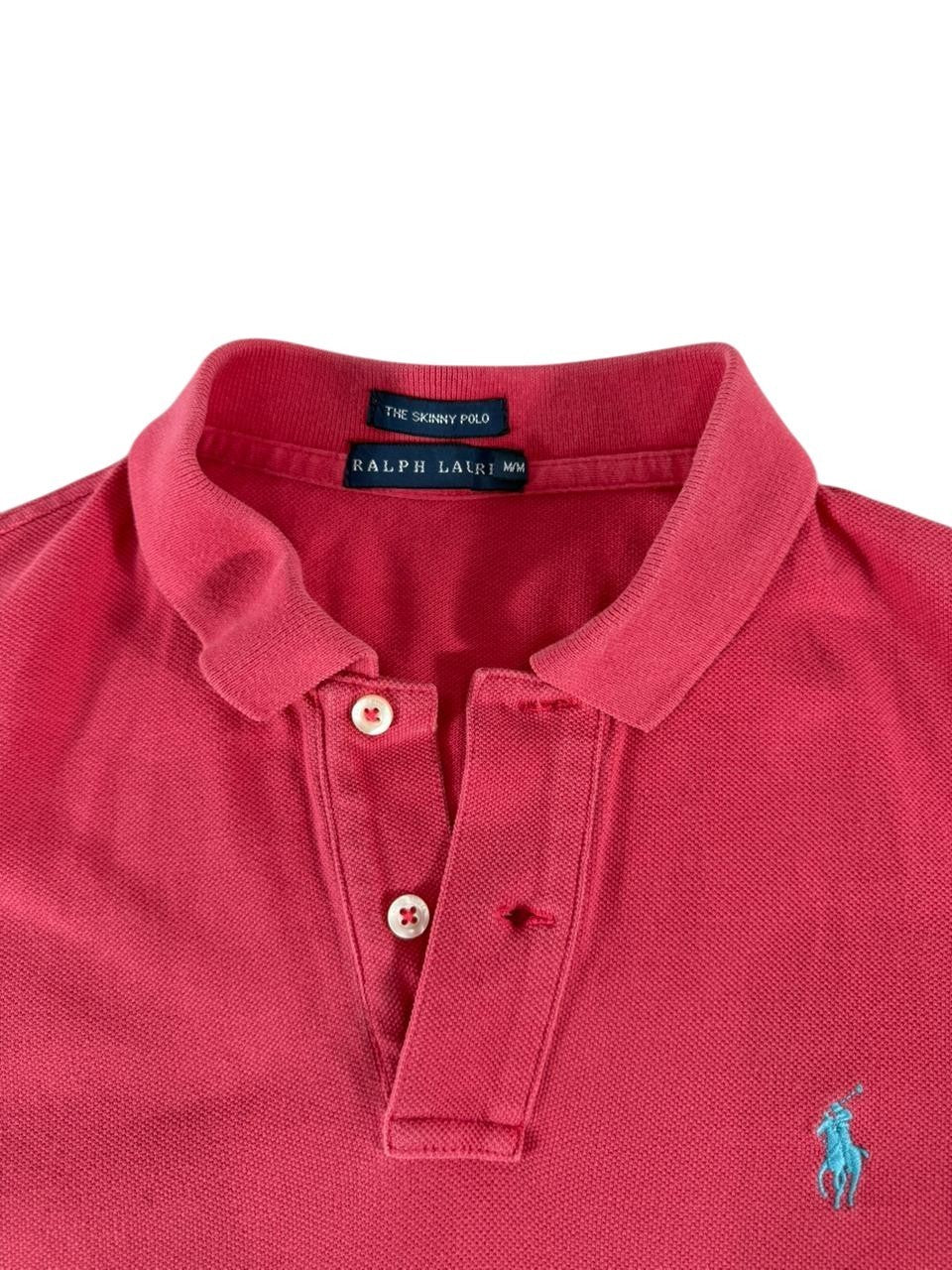 Polo Ralph Lauren Women's Skinny Fit Polo Shirt Pink Short Sleeve Size Medium