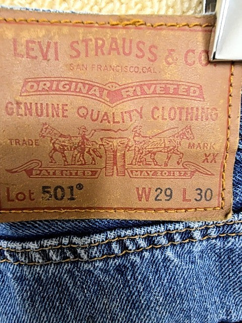 Levi's Unisex 501 Blue Jeans W29 L30 Vintage USA Made