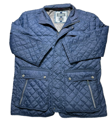 Men Sea Barrier Men's Quilted Jacket Blue L Multi Pockets