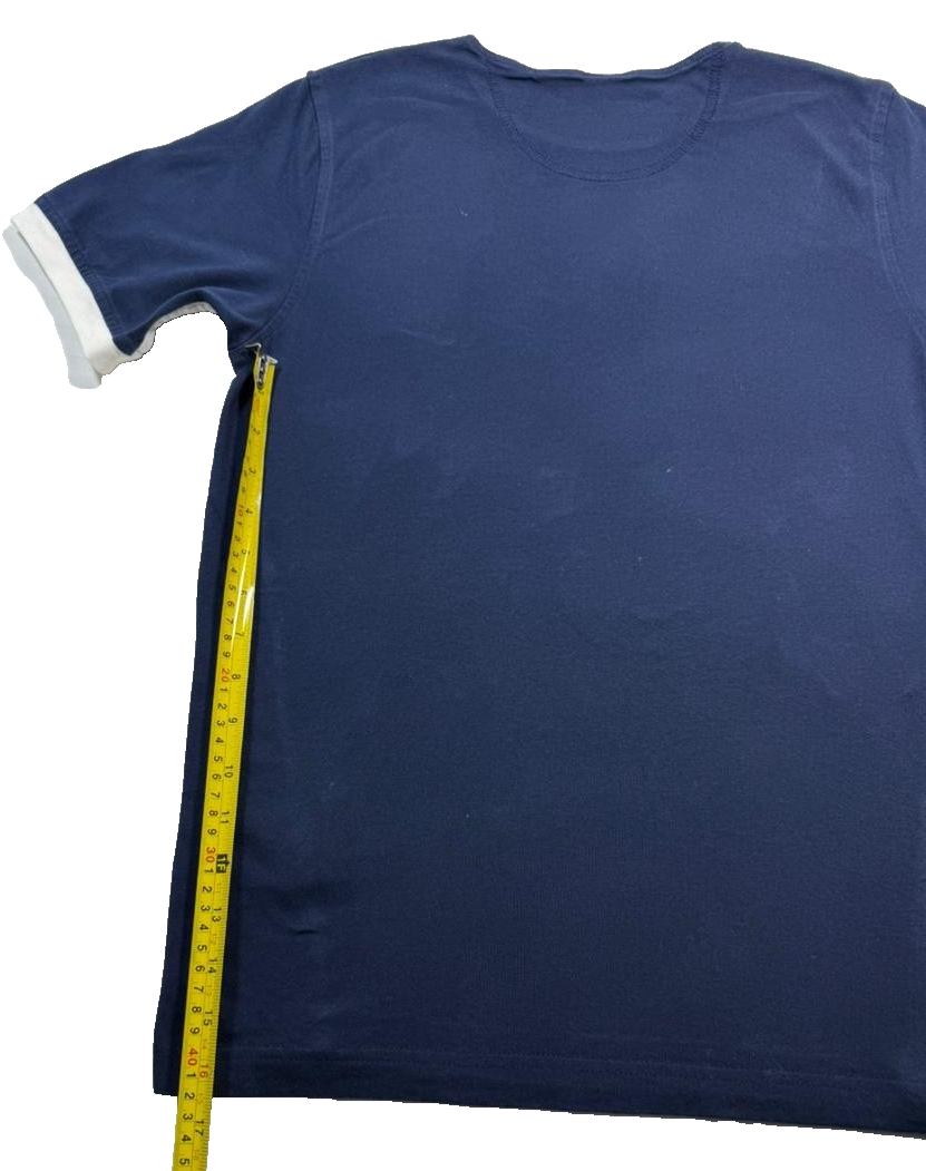 Nike Navy Blue T-Shirt, Men's S, White Trim, Casual Cotton Short Sleeve