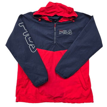 Fila Unisex Vintage Navy Red Track Jacket XS Full Zip Hood