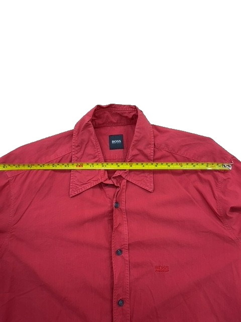Hugo Boss Red Slim Fit Long Sleeve Cotton Dress Shirt Men's L