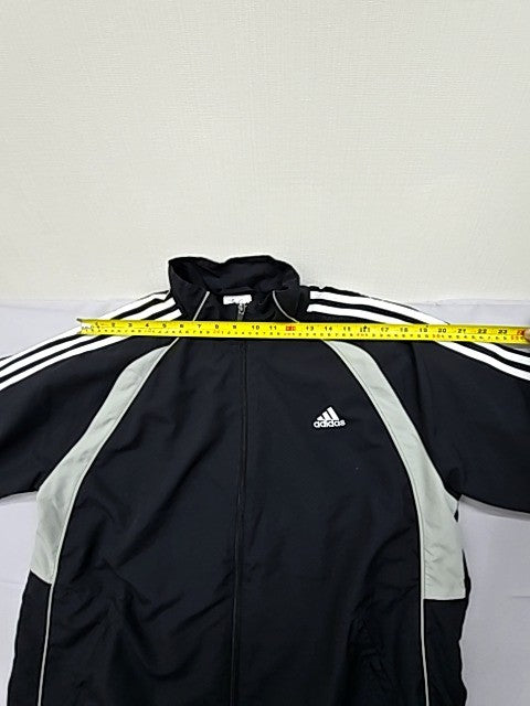 Adidas Black Track Jacket Polyester Stand Collar Unisex L