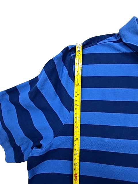 Nike Men's Blue Striped Polo Shirt XL Short Sleeve Cotton