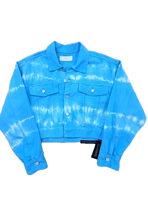 Blanknyc Denim Trucker Jacket Blue Tie Dye Cropped Size M