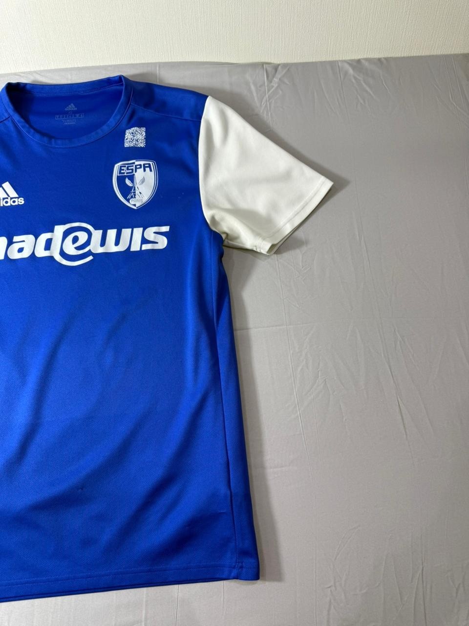 Adidas ESPA Paris Soccer Jersey Men's Small Blue White Climalite Football Shirt