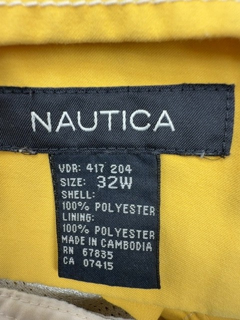 Nautica Men's Yellow Colorblock Board Shorts 32W Drawstring