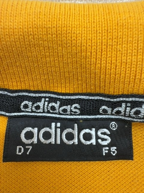 Adidas Men's Yellow Polo Shirt Short Sleeve Size L Button