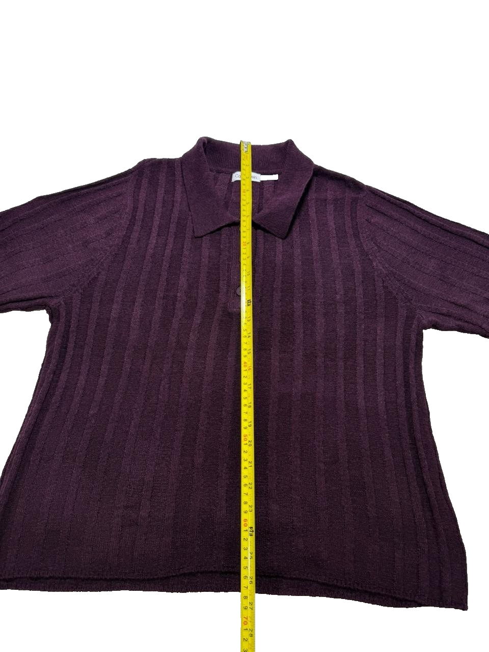 Calvin Klein Women's Polo Nylon Acrylic Short Sleeve Sweater