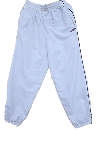 Umbro Men's White Track Pants XL Side Stripes Tapered