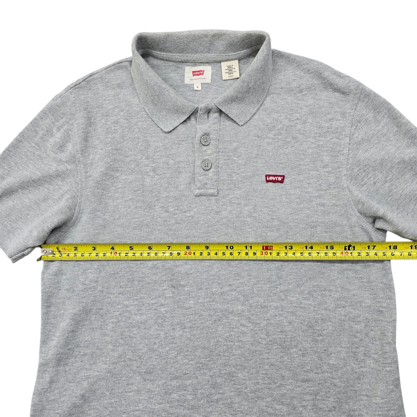 Levi's Men's Gray Polo Short Sleeve Size S Batwing Logo