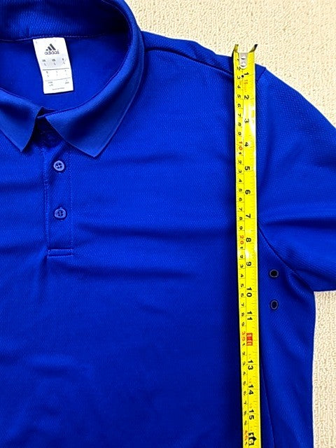 Adidas Women's Royal Blue Polo Shirt Size L Short Sleeve
