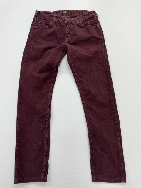 Lee Boys Maroon Straight Leg Jeans Size Kids Mid Rise Button Closure
