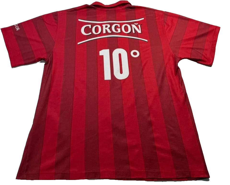 Vintage Corgo? Liga Red Striped Soccer Jersey Slovak Super Liga No.10 Short S/Xl