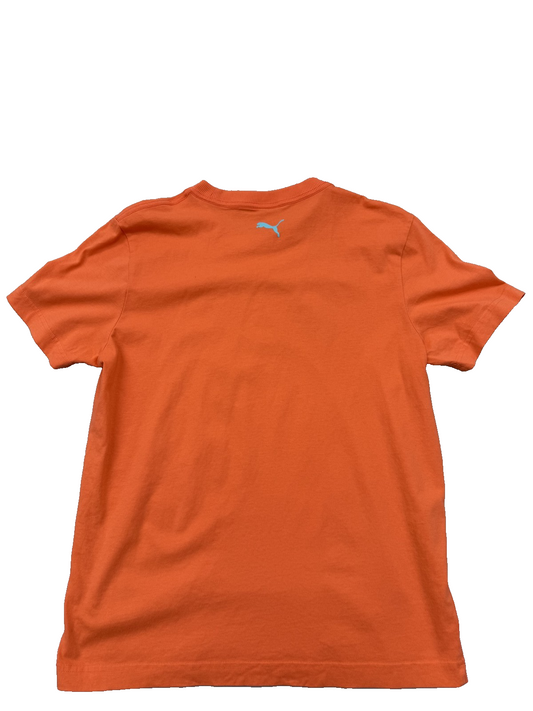 Puma Men's Orange T-Shirt – Size M, Short Sleeve, Crew Neck