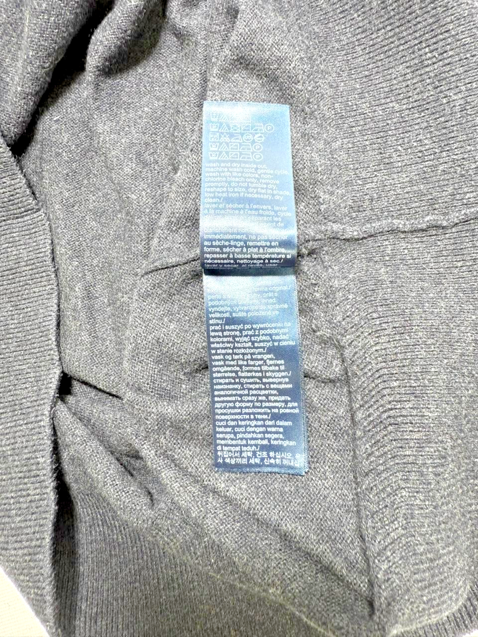 Tommy Hilfiger V-Neck Sweater Men'S Large Dark Blue | Pima Cotton Cashmere