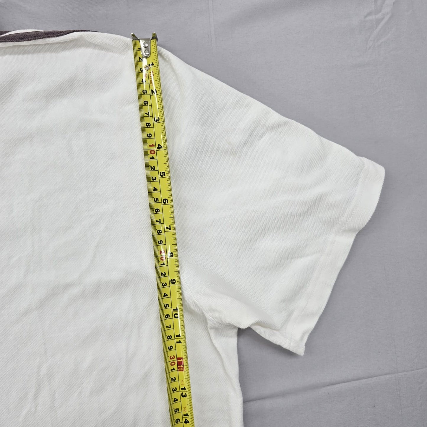 Adidas Men's White Stripe Polo Shirt Short Sleeve XL
