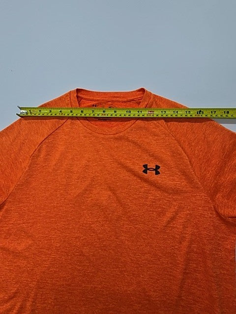 Under Armour Men's Orange HeatGear Tech T-Shirt Loose Fit Size M - EUC