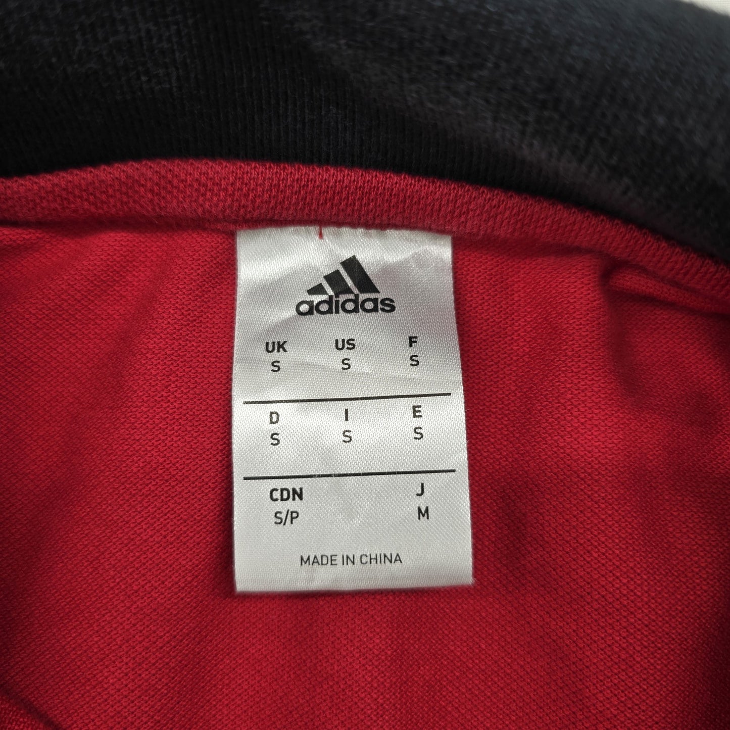 Adidas Men's Red Manchester United Soccer Polo Shirt Size S