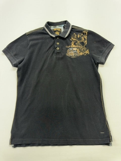 Camp David Boys Black Polo Logo Chest Size L Big Kids