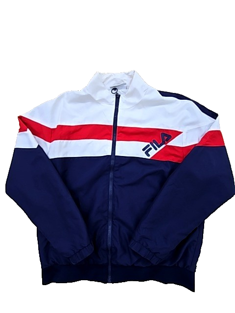 Fila Men's Navy Track Jacket Size L Color Block Archive Revival