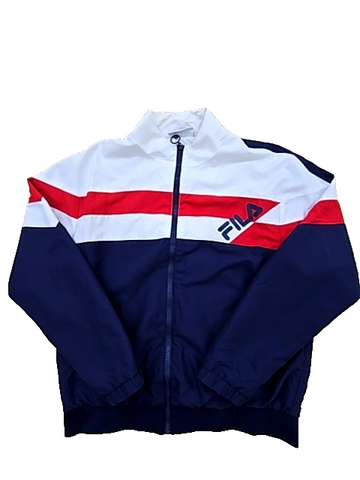 Fila Men's Navy Track Jacket Size L Color Block Archive Revival