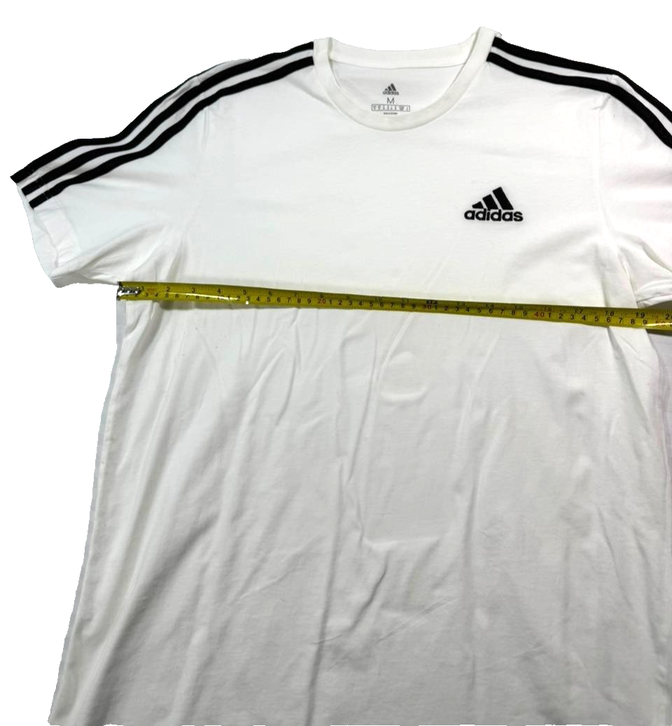 Adidas Essentials Men's Single Jersey 3-Stripes T-Shirt For In White - Size M