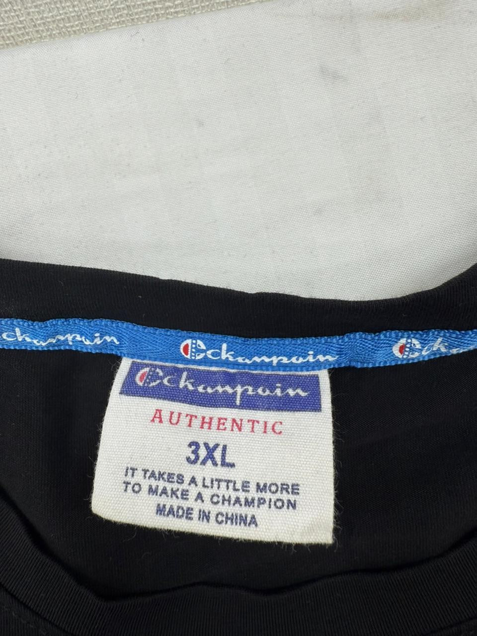 Champion Men's Black C Logo Crewneck T-Shirt 3XL Short Sleeve