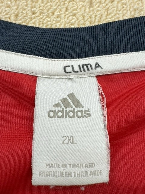 Adidas Red 2XL Short Sleeve Clima V-Neck Jersey Unisex