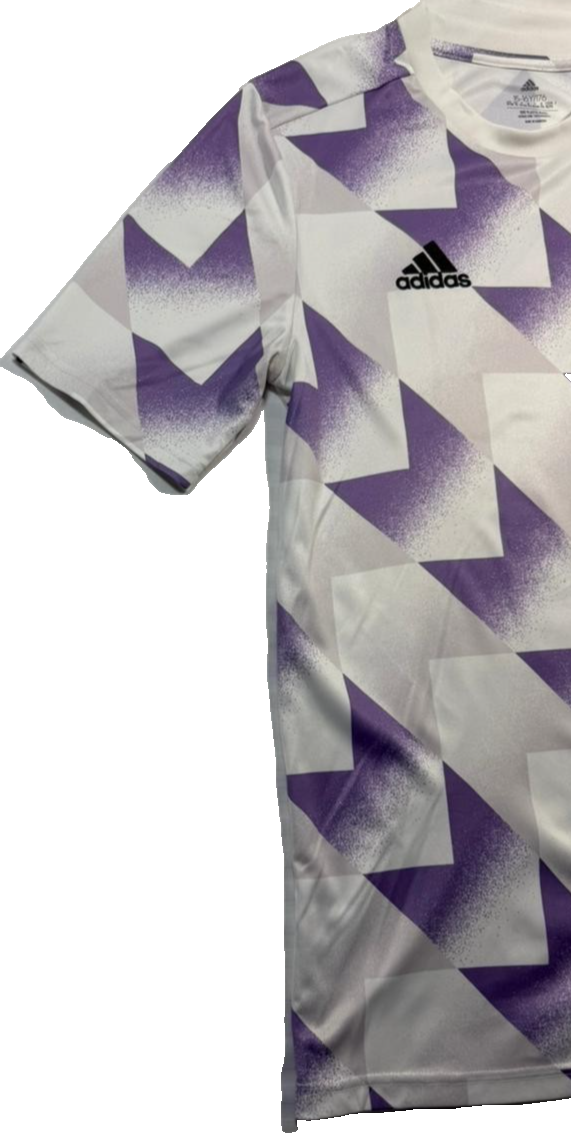 Adidas White Purple Pre-Match Football Shirt Jersey - Size XL