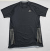 Adidas Men's Black T-Shirt – Size XL, Striped, Short Sleeve – Ref F4B83